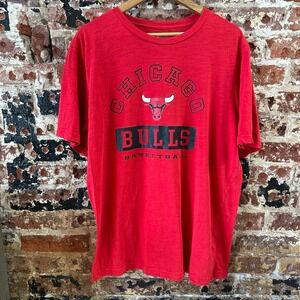 NBA Chicago Bulls Basketball T-Shirt Red Short Sleeve Mens XL